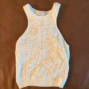 Abercrombie & Fitch Cream Ribbed Sleeveless Tank Top